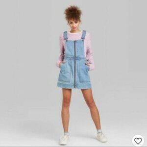 NWOT Wild Fable Denim mini dress overall Y2K style